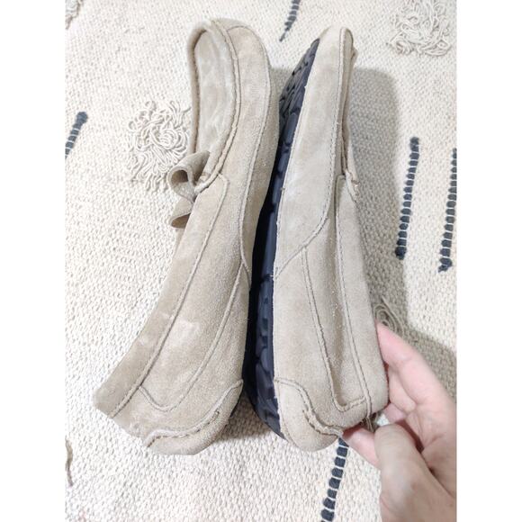 UGG Cream Buttery Leather Squared Toe Women's Slip on Loafer Moccasins Size 9 - Picture 4 of 10